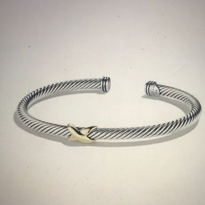 David Yurman X Bracelet with Gold
